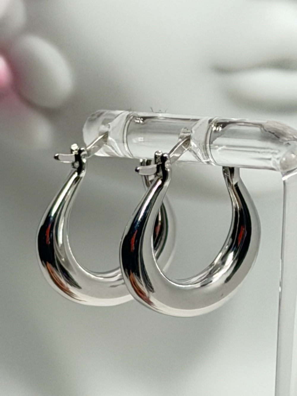 925 Sterling Silver stamped, Hoop Earrings - Women Accessories